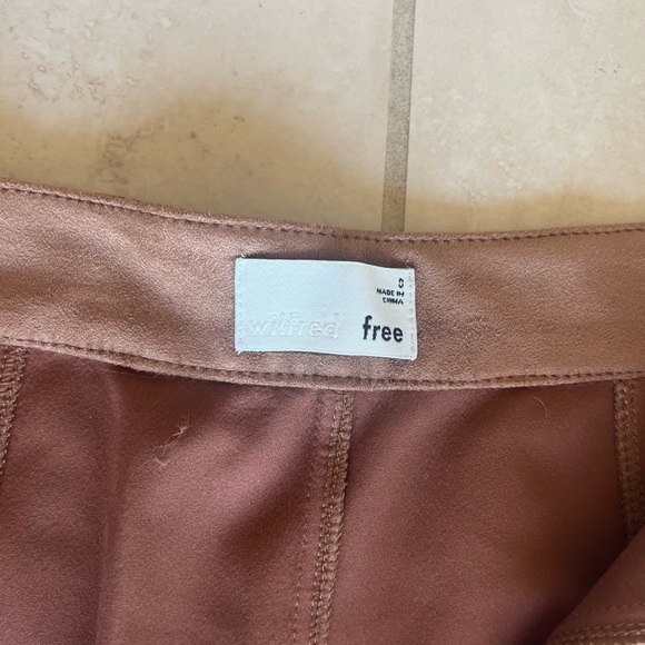 Aritzia Wilfred Free Tan Suede Skirt with Zip - Picture 4 of 4